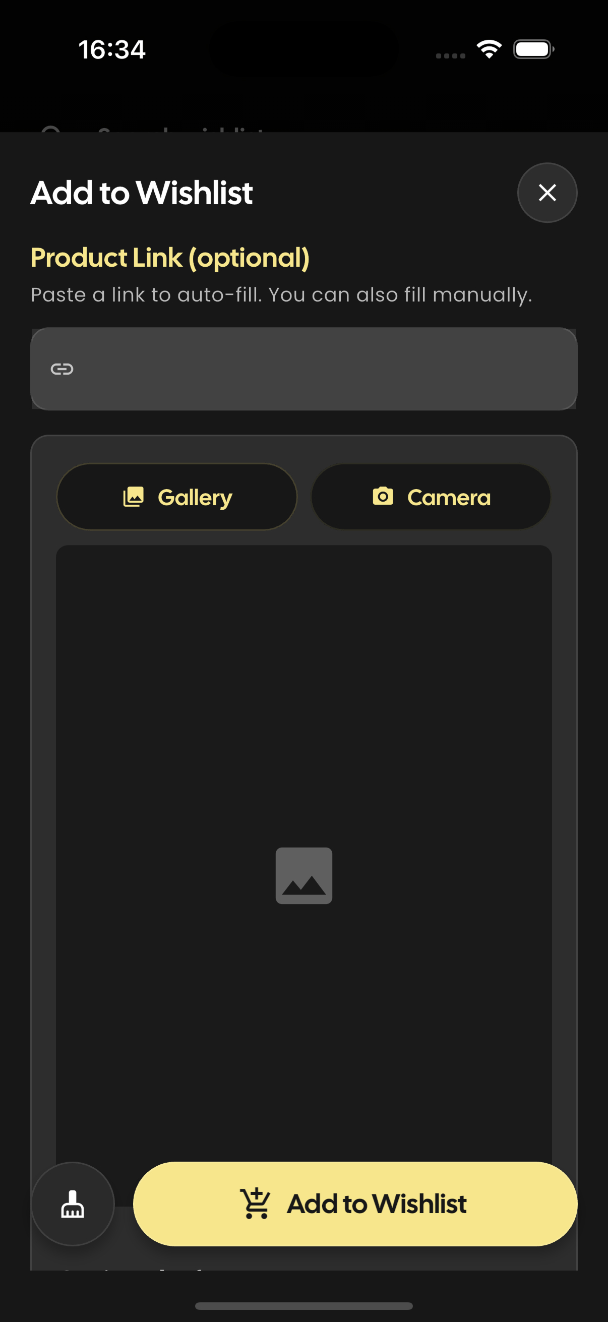My Wishlist on a phone